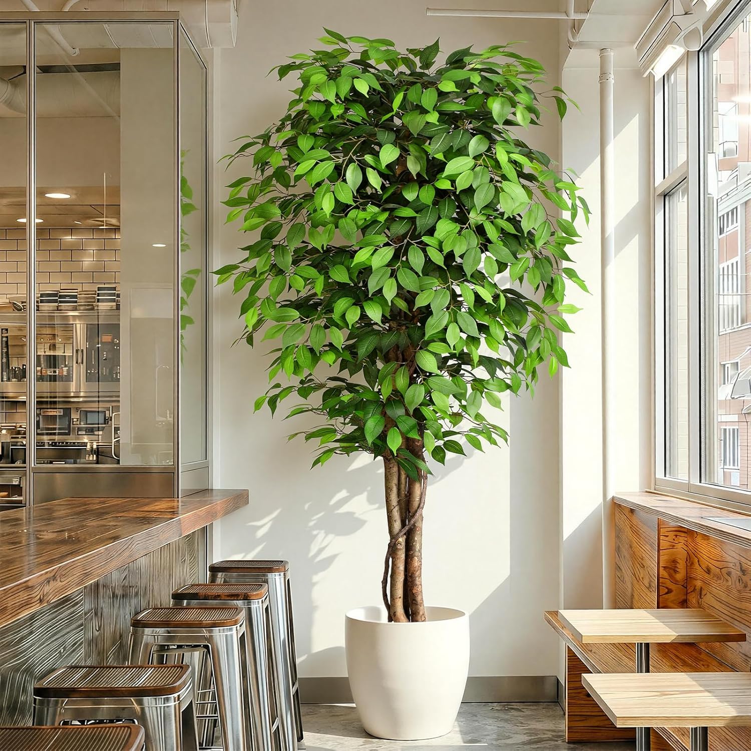Fiddle Leaf Fig - Árvore Ficus Artificial Realista com Tronco