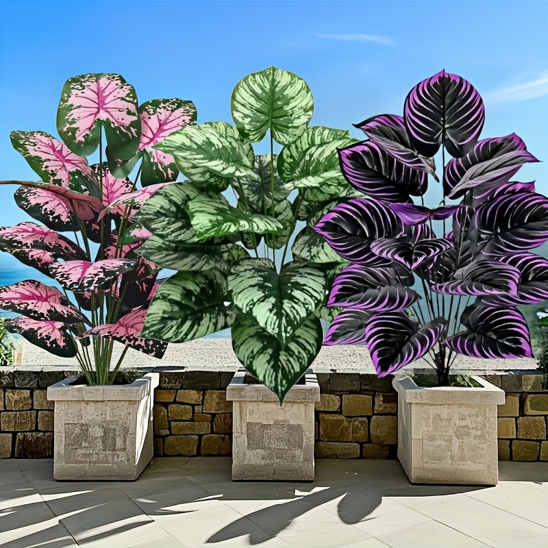 Fiddle Leaf Fig - Conjunto de plantas verdes artificiais grandes,