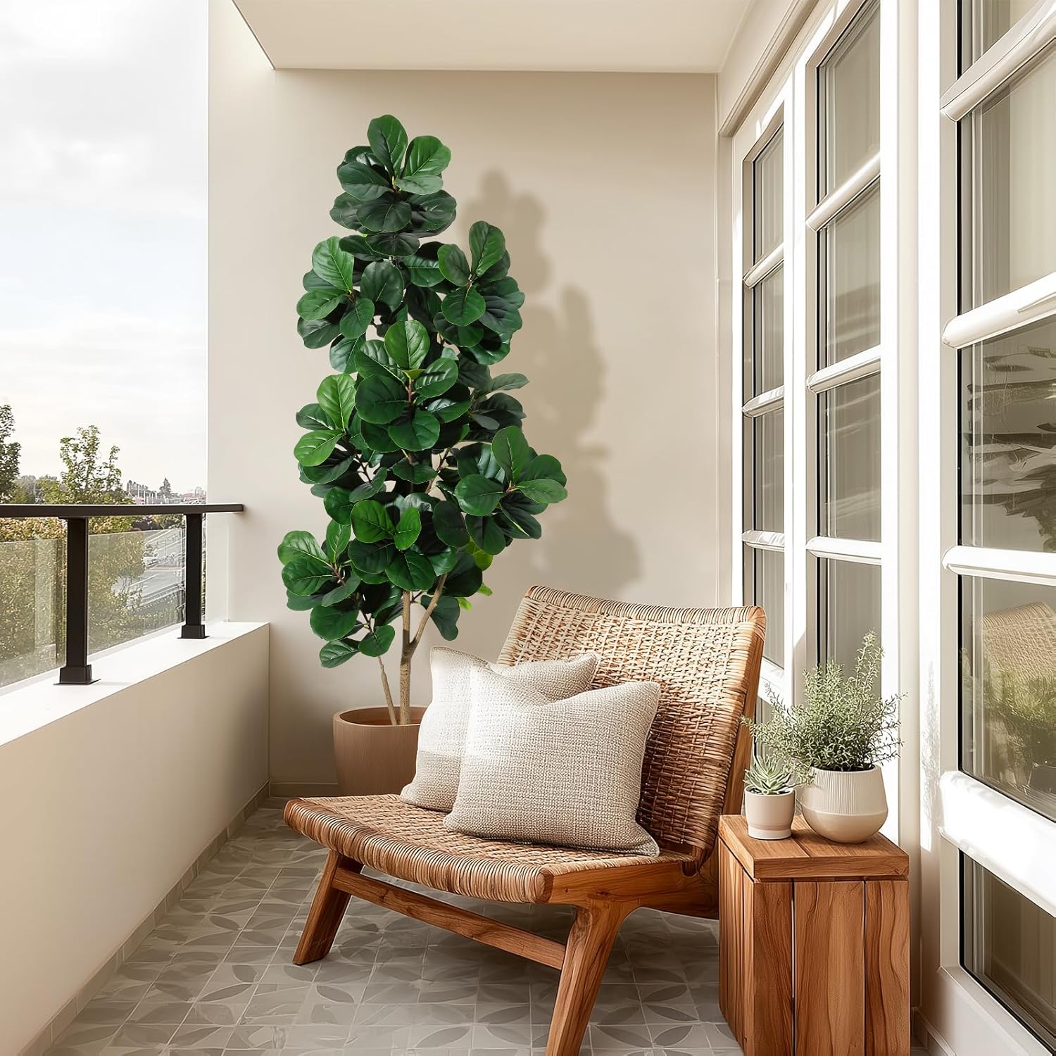 Árvore de figo artificial com  - Fiddle Leaf Fig avaliação e preço