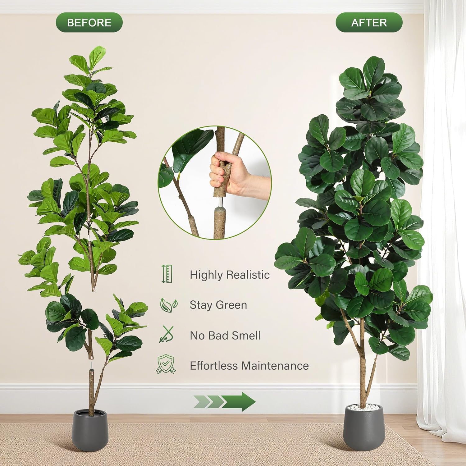 Árvore de figo artificial com  - Fiddle Leaf Fig avaliação e preço
